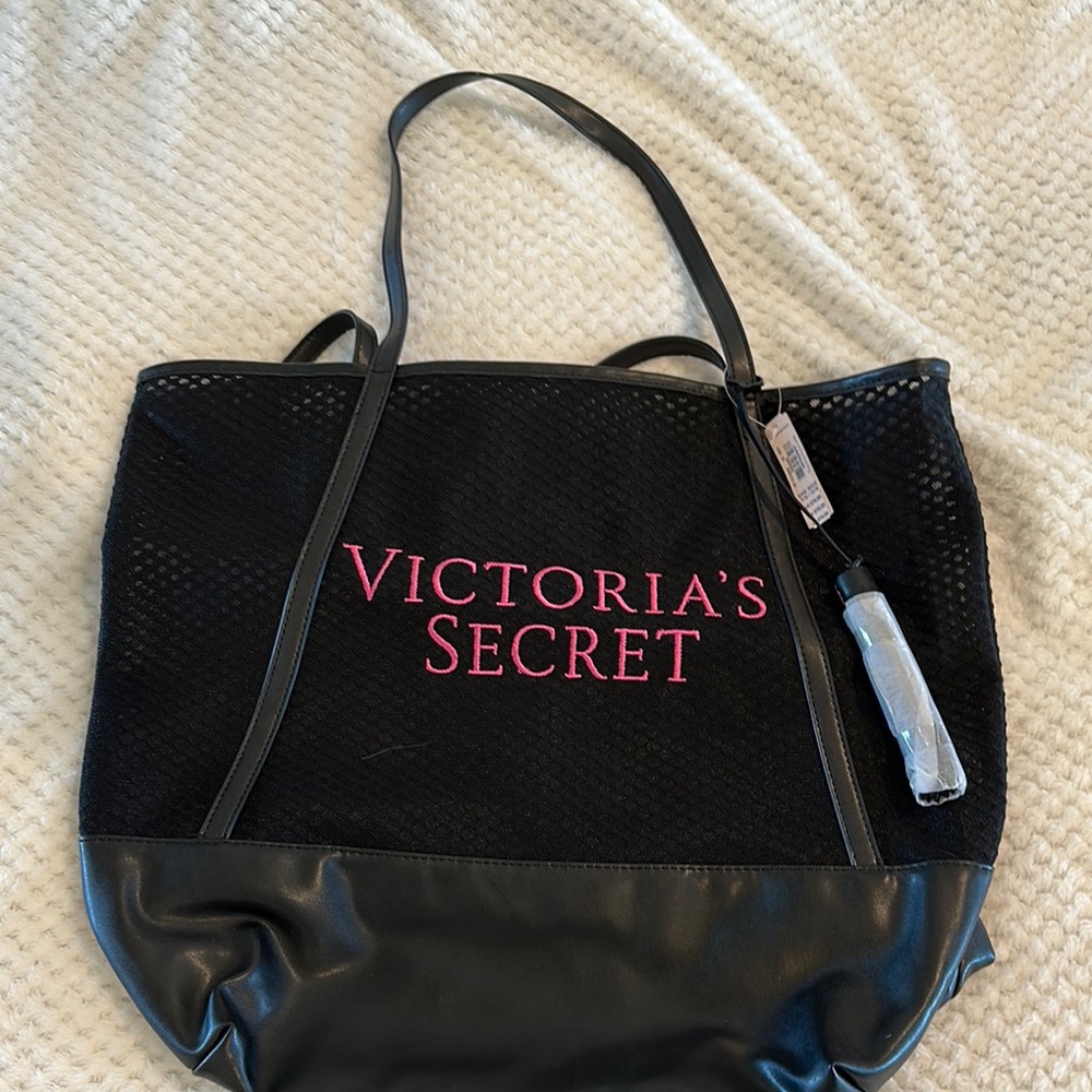 Victoria's Secret Black Classic Tote with Spacious Design